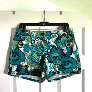 Ann Taylor Sz 6 shorts black blue green summer stretch preppy